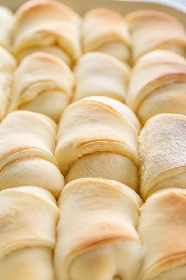 pan of baked rolls