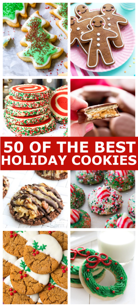 Christmas cookies photo collage for pinterest.