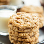 a stack of oatmeal cookies.