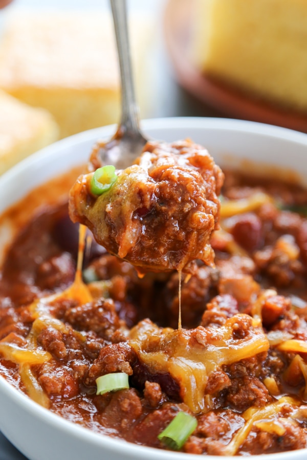 a spoonful of chili.