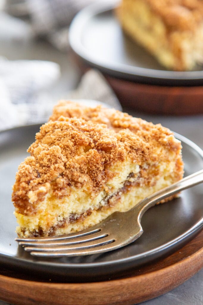 a slice of cake on a plate.