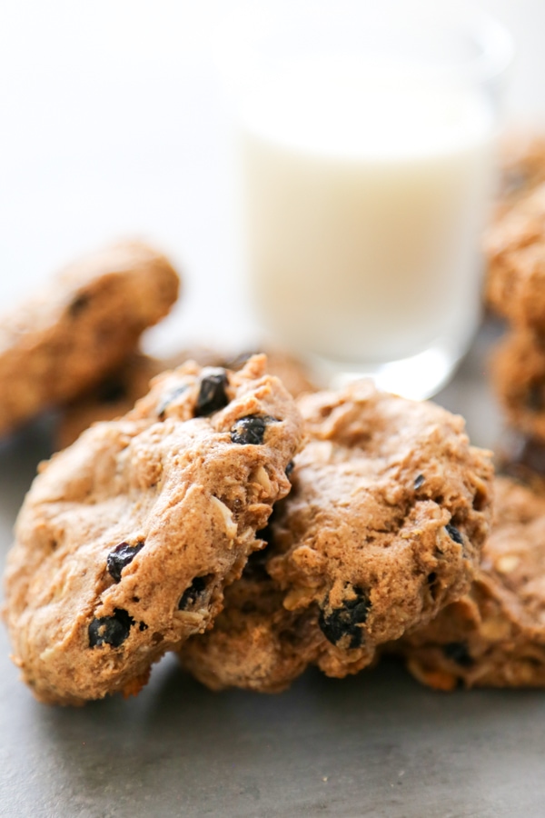 close up shot of three cookies.