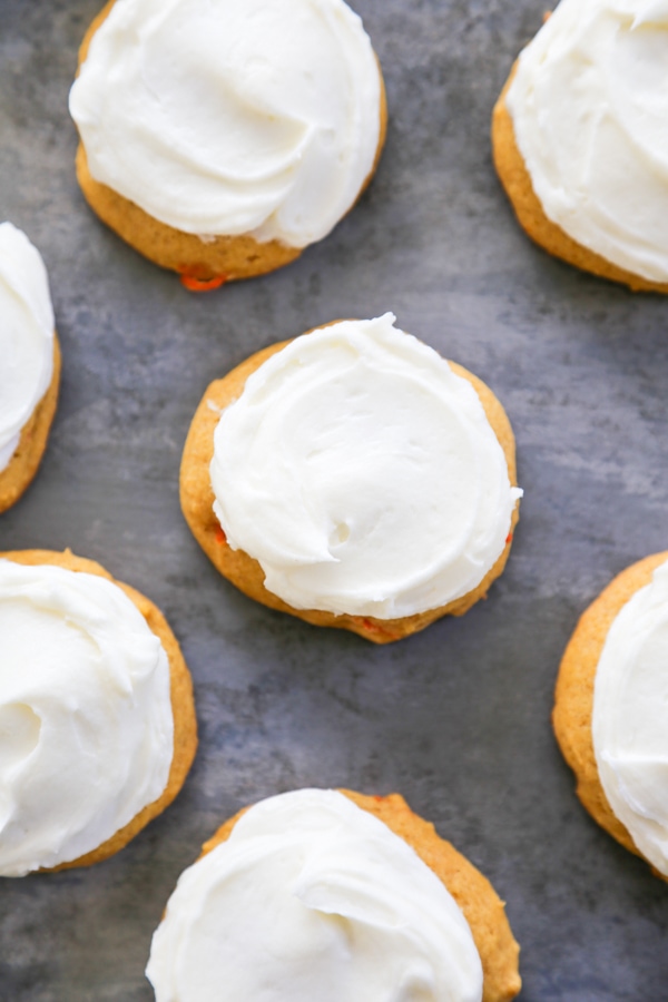 overhead shot of the frosted cookies.