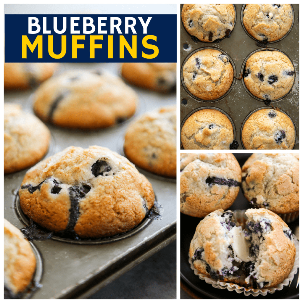 easy blueberry muffins pinterest graphic.