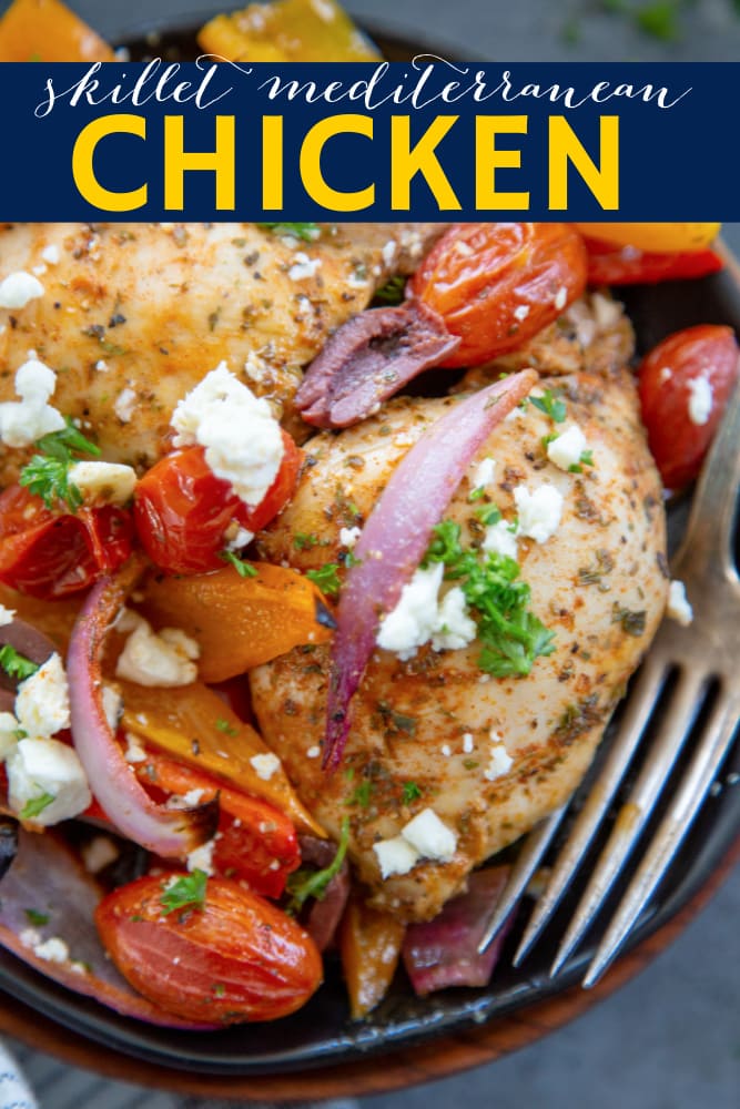 chicken skillet pinterest graphic.
