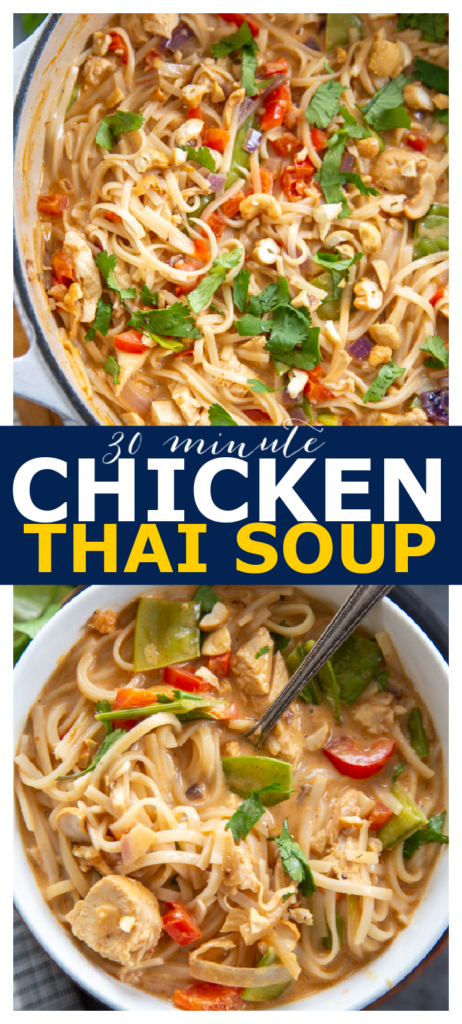 thai chicken soup pinterest image.