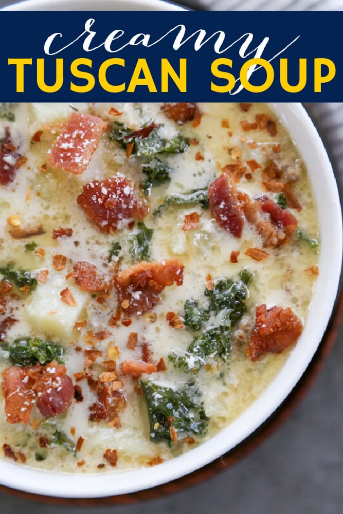 Tuscan soup social media image.