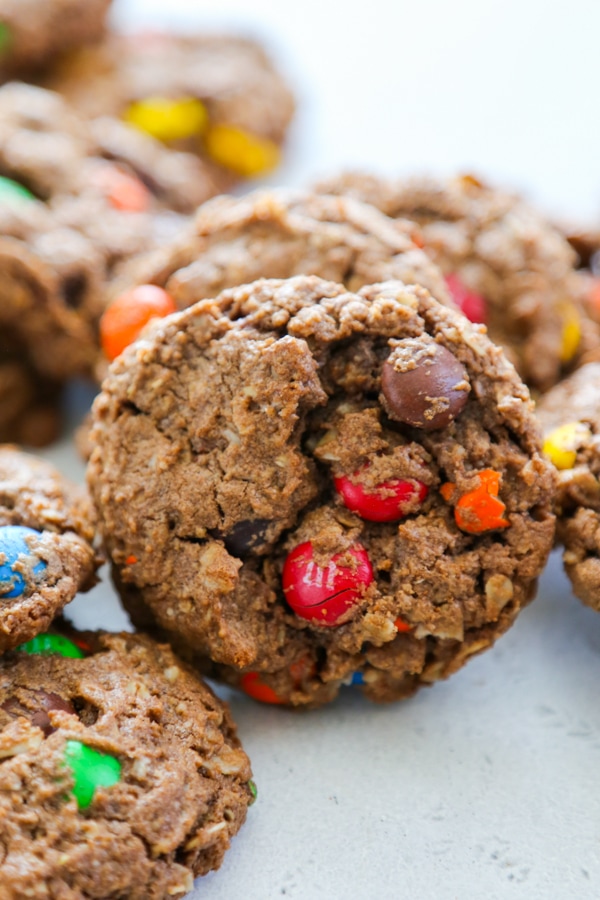 close up shot of a cookie.