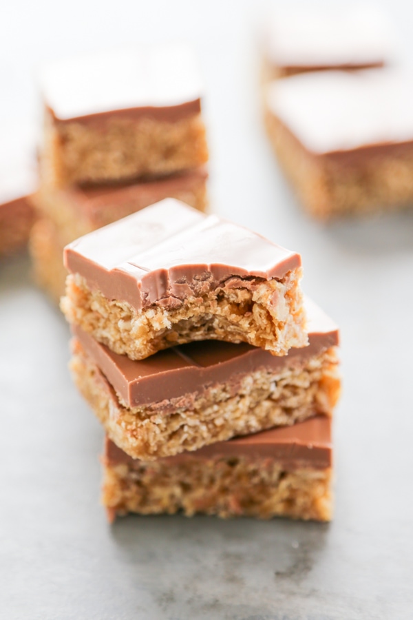 a stack of three Nutella bars.