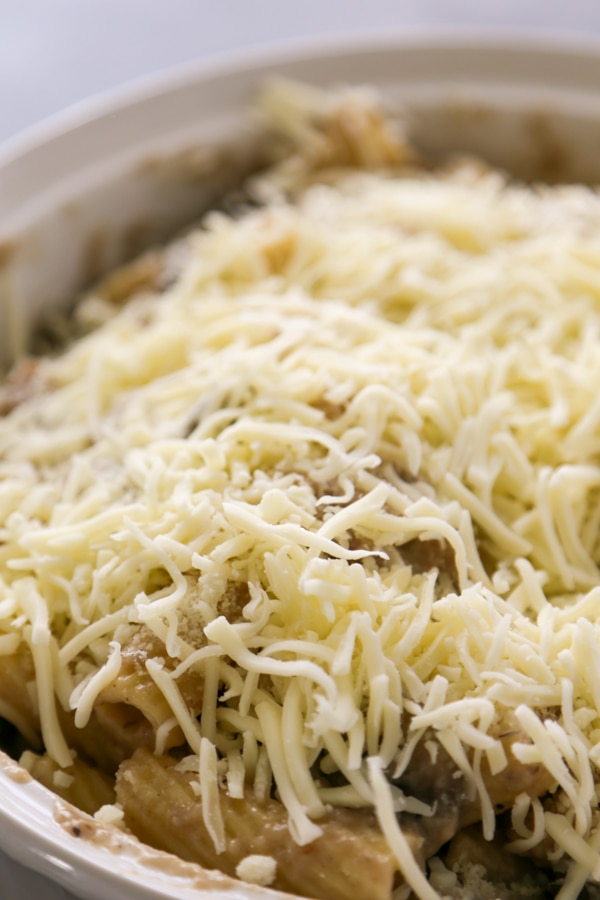 cheese sprinkled over the casserole.