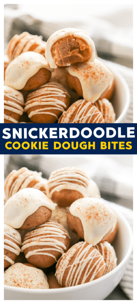 snickerdoodle cookie dough bites pinterest image.