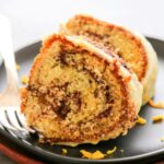 a slice of orange swirl cake.