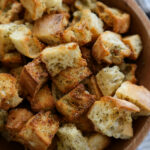 close-up shot of the air fried bread.