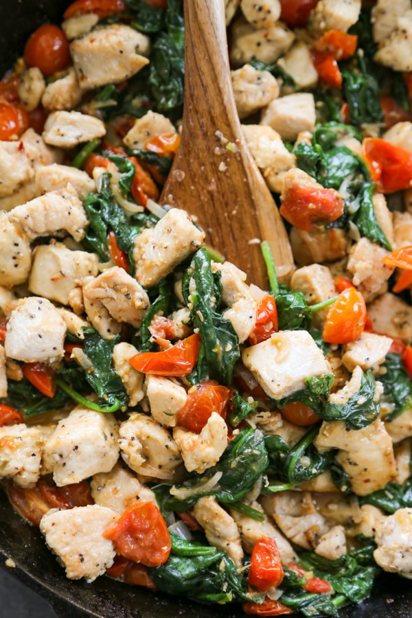 overhead shot of Italian chicken.