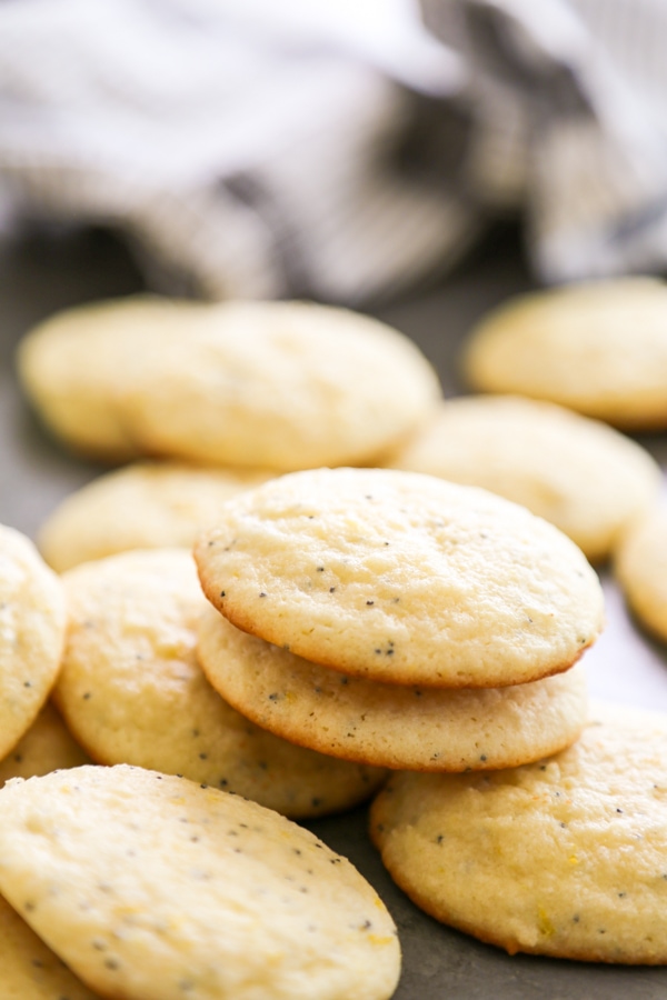 lemon cream cheese cookies with poppy seeds.