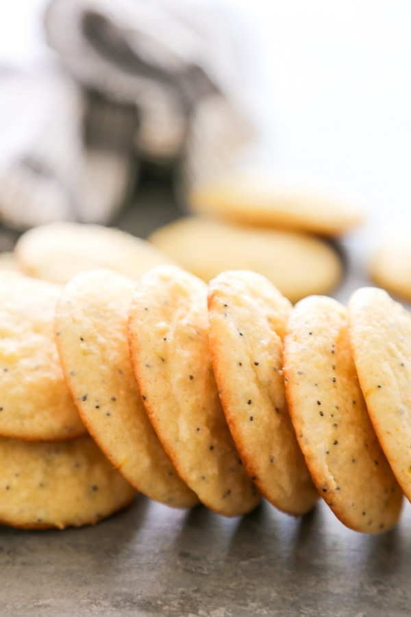 lemon cookies lined up.