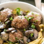 marsala meatballs with pasta.