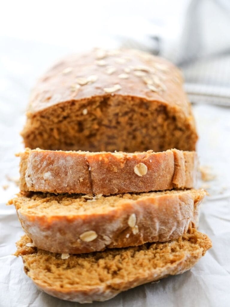 loaf of oatmeal bread sliced