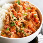 a bowl of Indian chicken.