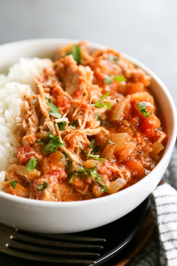 a bowl of Indian chicken.
