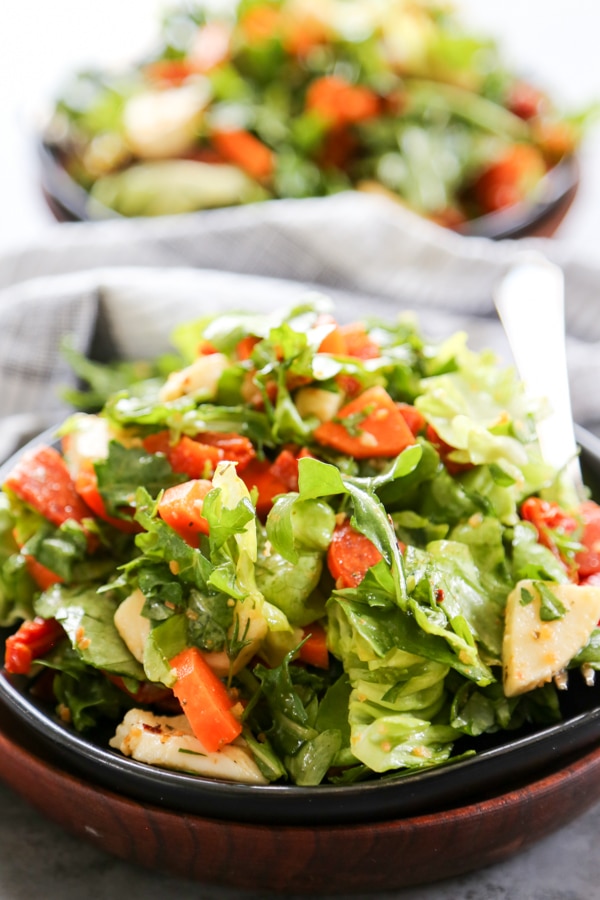 a plate of Italian Kale Salad.