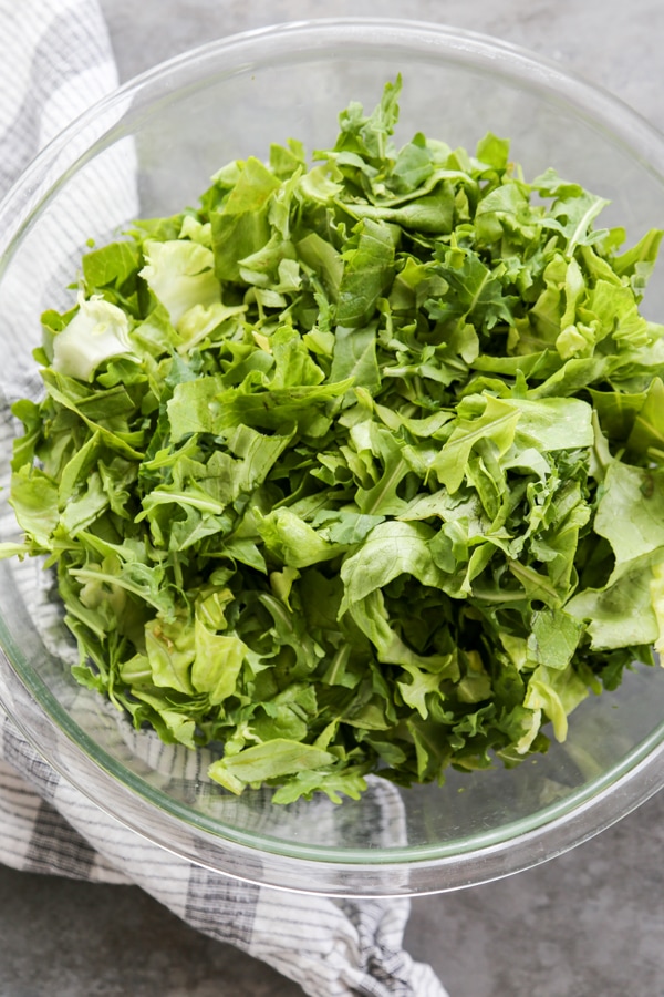 a bowl of lettuce.