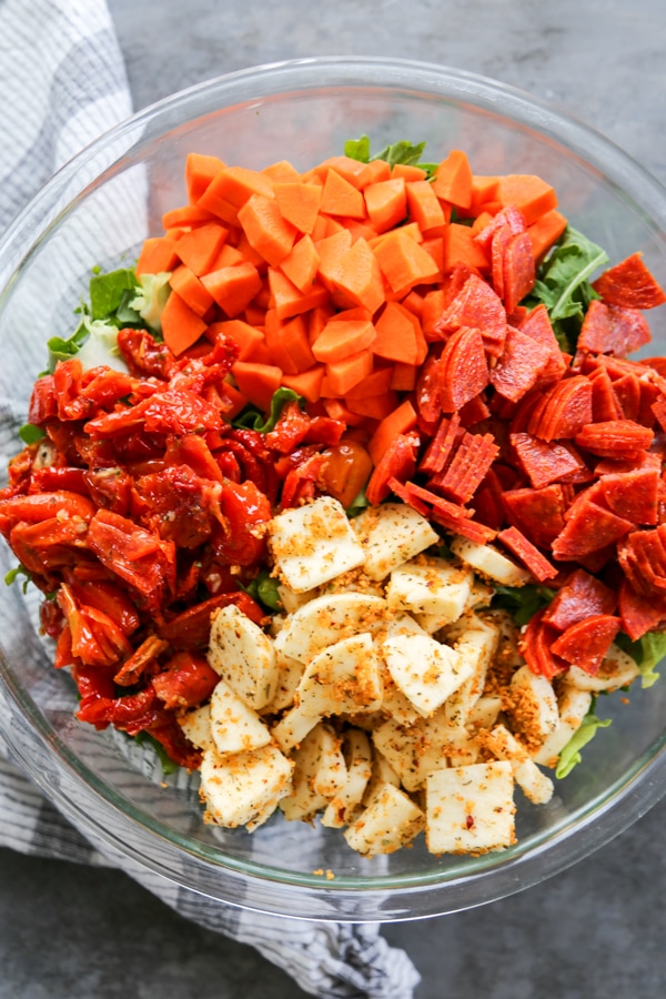 ingredients added to the salad.