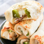breadsticks on a plate.