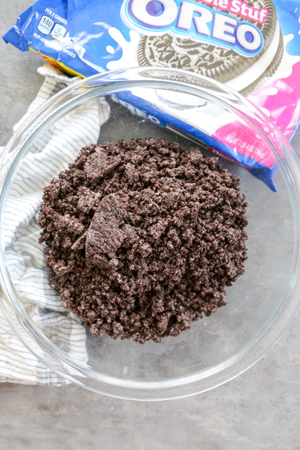 crushed cookies in a bowl.