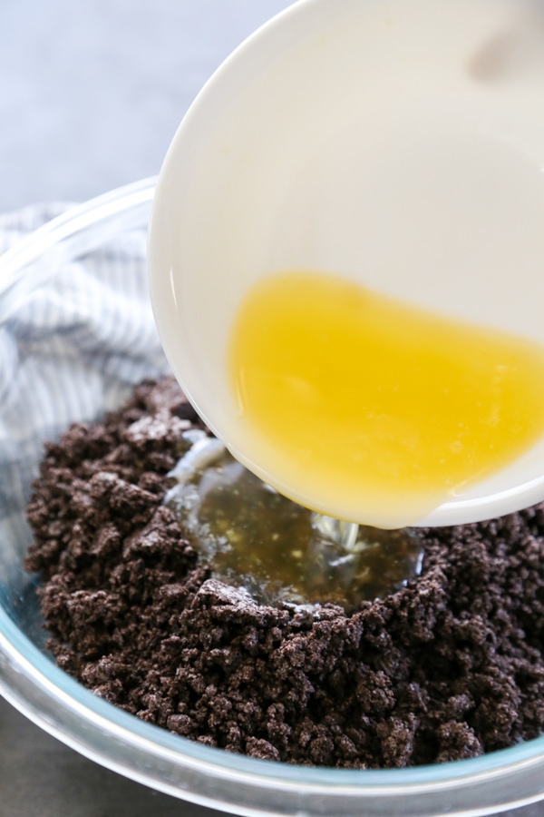 butter added to the crushed oreos.