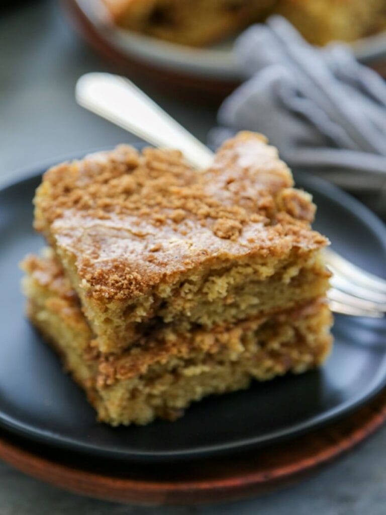 pumpkin coffee cake on plate