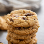 vegan chocolate chip cookies in a stack