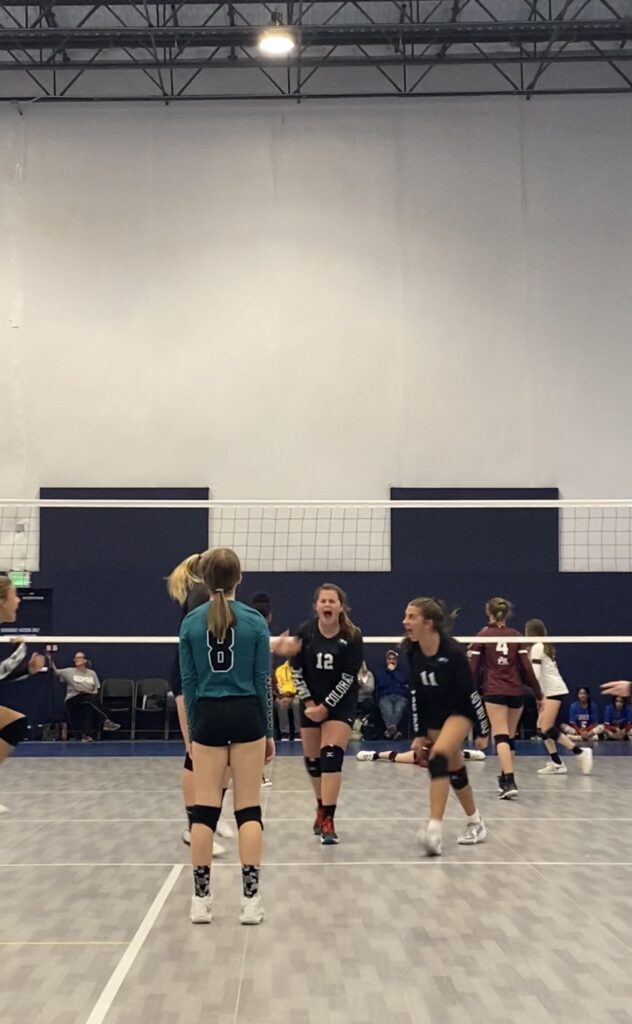 volleyball court with Olivia Zedah and Jersey McCollum