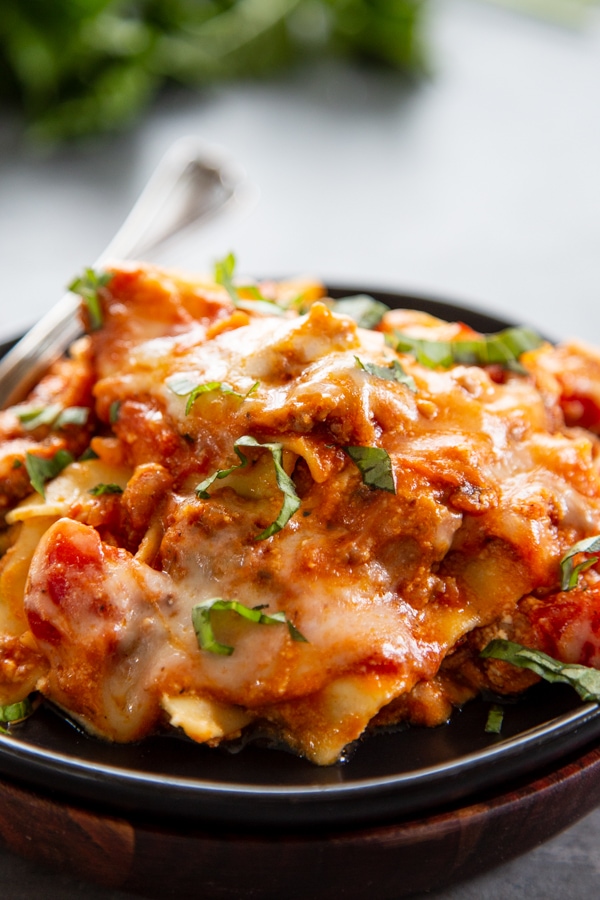 plate of skillet lasagna