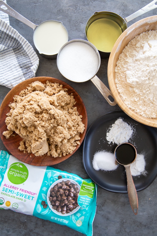 ingredient shot for vegan chocolate chip cookies