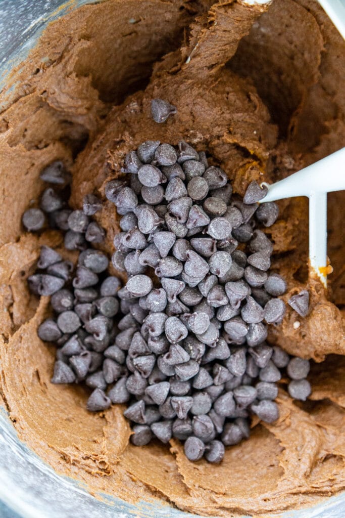 cookie batter with chocolate chips