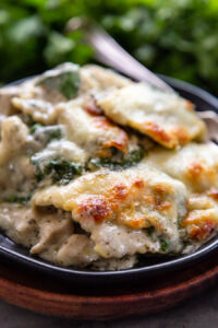 Creamy Pesto Chicken Ravioli