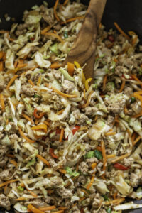 egg roll in a bowl recipe in a skilet