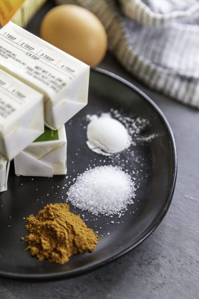 butter on a plate with seasonings