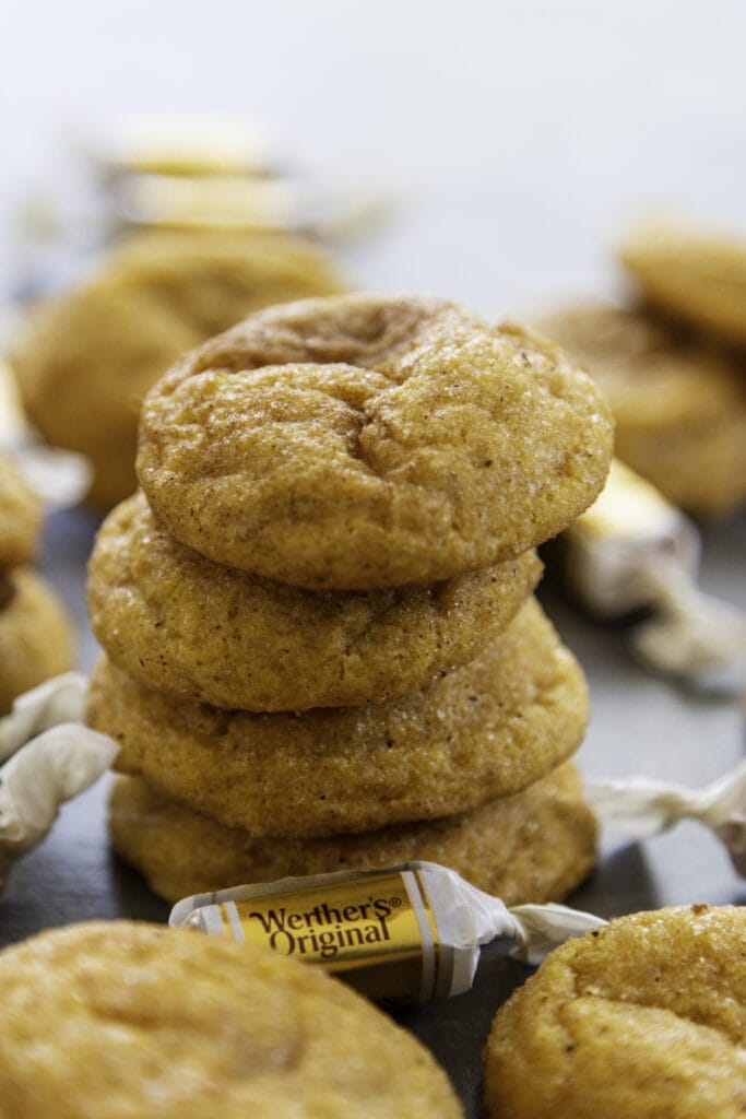 stack of pumpkin cookies