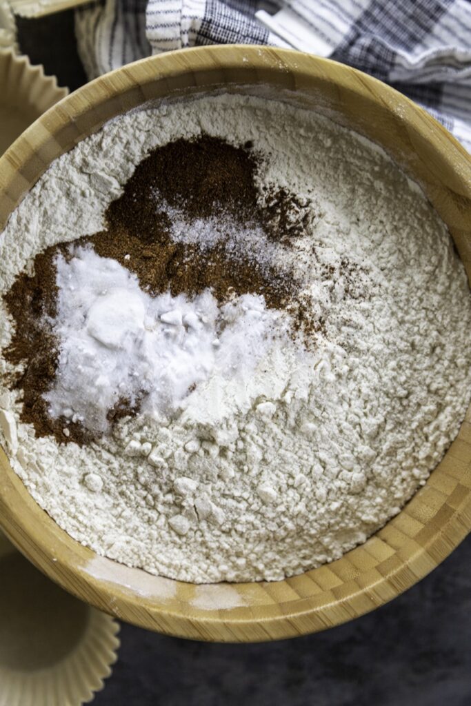 flour and seasoning for pumpkin bread