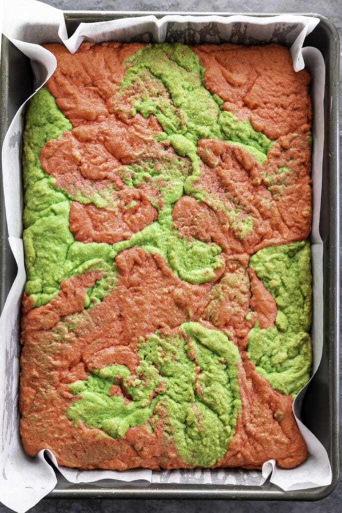 baked overhead shot of cookie dough