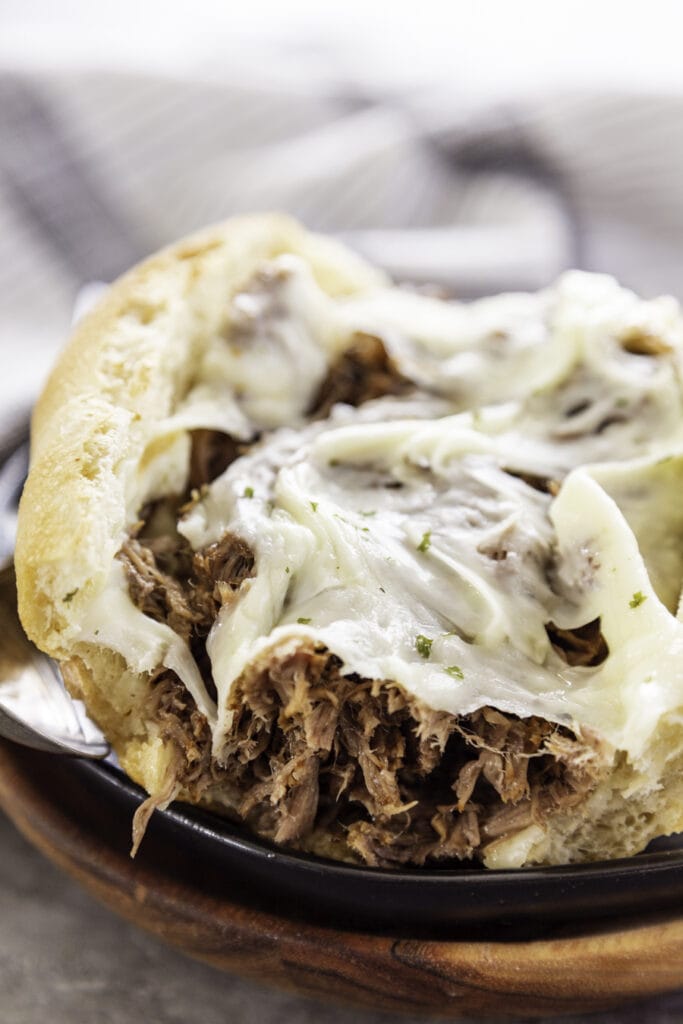 french dip sandwich on plate