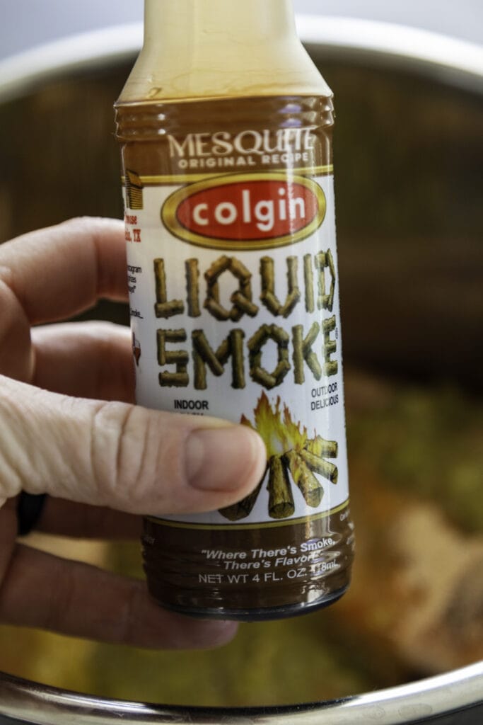 close up shot of liquid smoke bottle