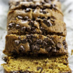 loaf of pumpkin bread with chocolate chips