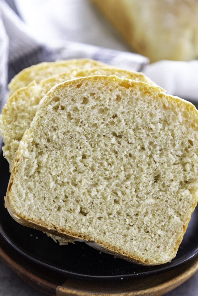 two slices of homemade white bread