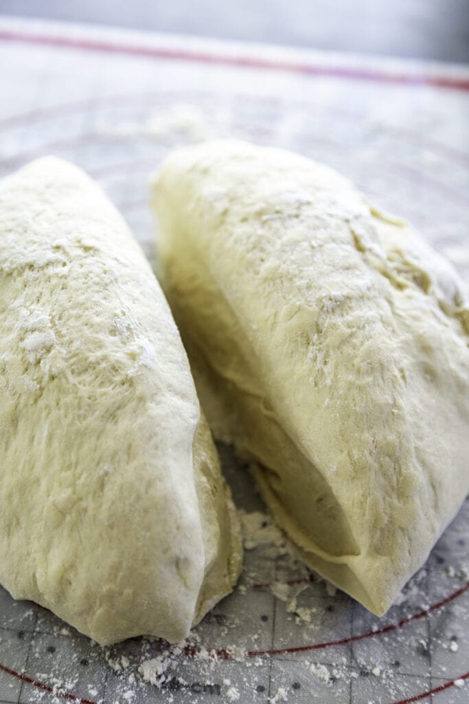 two bread dough loaves