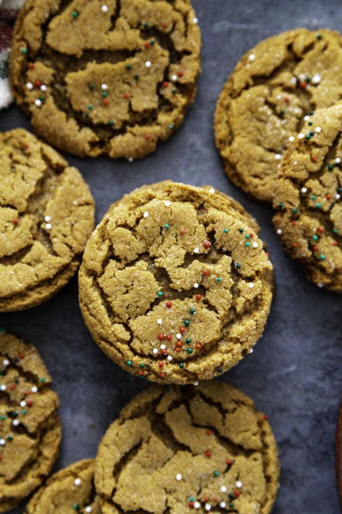 overhead shot ginger cookies