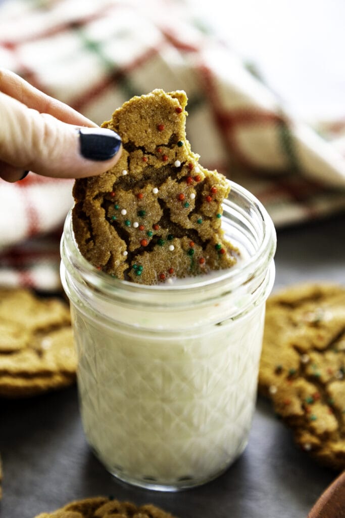 ginger cookie with bite out of it