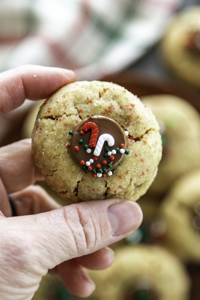 close up shot of peanut butter blossoms